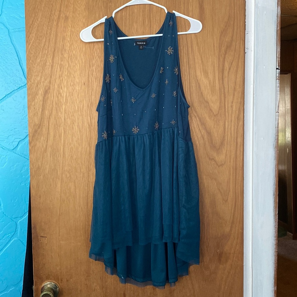 Torrid Blue Baby Doll Tunic Tank, Torrid size 3.